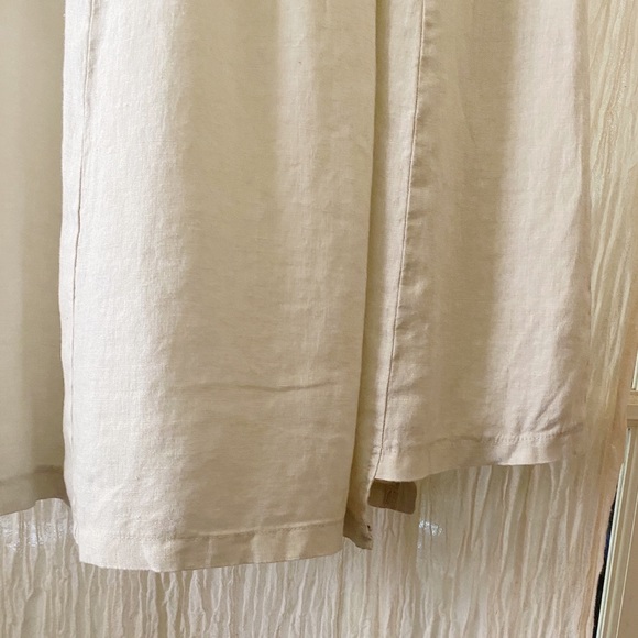 Inizio Linen Dress-Asymmetrical Hem-Cream-Size Med - Picture 5 of 8